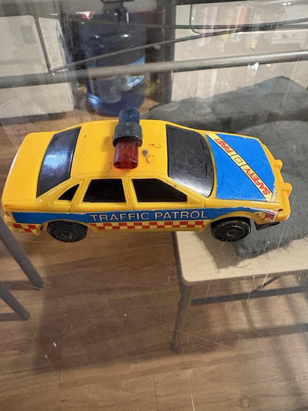 Vintage 1991 Remco Toys Traffic Patrol Yellow Police Car Safety First Toy